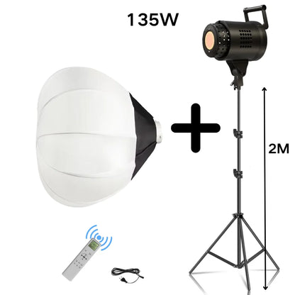 115/135W Bowens LED Photography Studio Light - 220V Daylight-Balanced Video Lamp, 3000–6000K, 3 Colors for Portraits & Studio Shooting