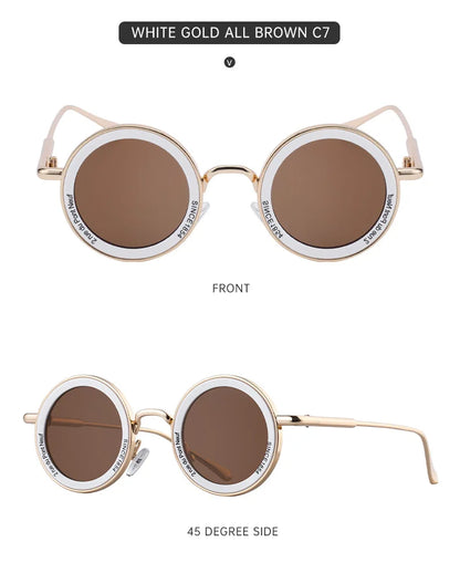 Round Steampunk Sunglasses — Vintage Punk Retro Fashion Glasses for Men & Women