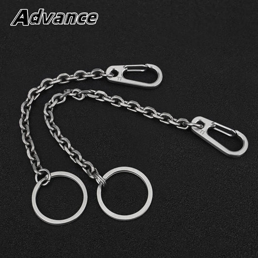 Short Chain Titanium Key Belt Buckle – Titanium Alloy Waist Ring EDC Outdoor Tool