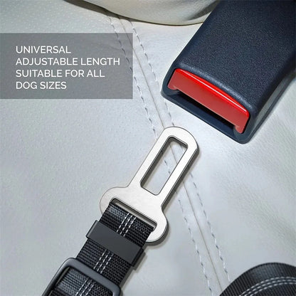 Adjustable Dog Car Seat Belt Harness – Nylon Reflective Elastic Safety Strap with Cushioning for Pet Travel