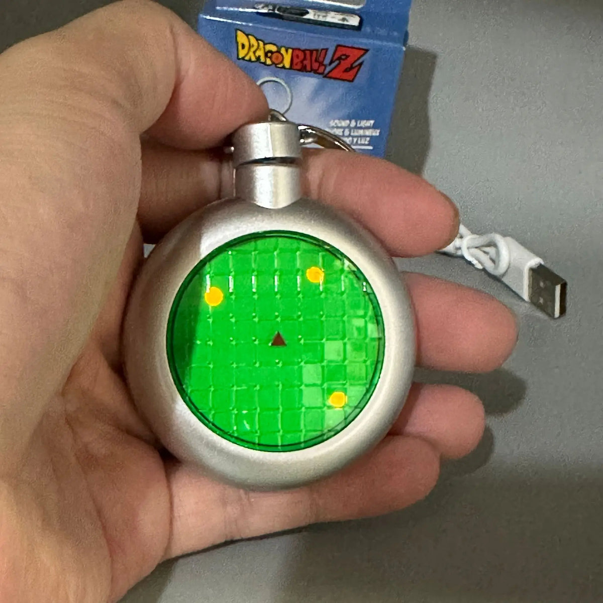 Anime Dragon Radar USB Charging Keychain - Cartoon Dragon Ball Pendant Collectible Toy Gift for Boys & Fans