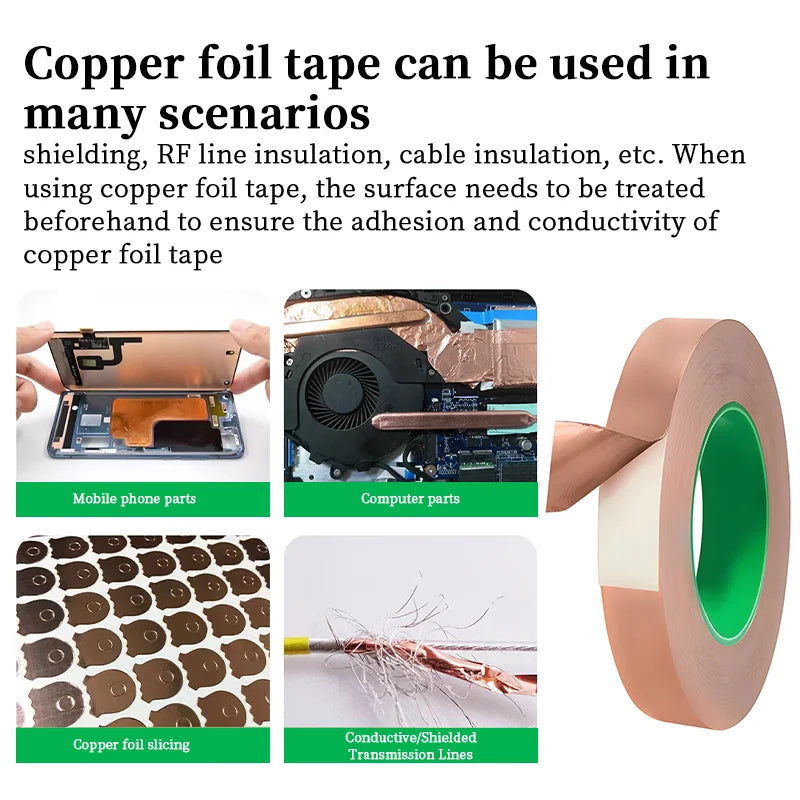 DIY Copper Foil Tape – Double-Sided Conductive Adhesive for EMI & Anti-Static Electrical Circuit Repair