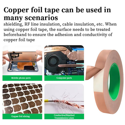 DIY Copper Foil Tape – Double-Sided Conductive Adhesive for EMI & Anti-Static Electrical Circuit Repair