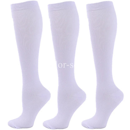 3 Pairs Knee High Compression Socks – Anti-Fatigue Support Stockings for Varicose Veins, Pain Relief & Sports Recovery (Men & Women)