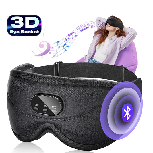 3D Bluetooth Sleep Mask with Built-in Headphones – Wireless Music Eye Mask, Noise Reduction & Blackout Comfortable Sleeping Headband
