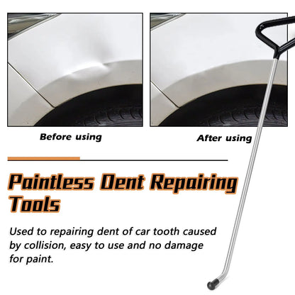 Car Dent Repair Hooks & Push Rod Set – Taper Head PDR Tool Kit for Body Dents & Hail Damage Removal