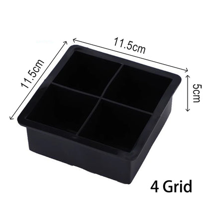 Large Silicone Ice Cube Tray — 4/6/8/15 Grid Mold for Bar, Pub, DIY Ice Blocks