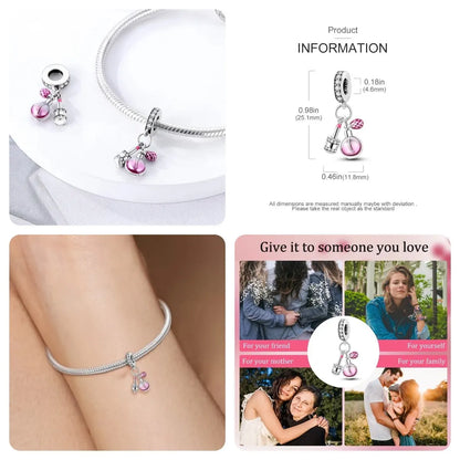 MULA Silver Plated Dangle Charms for Snake Chain Bracelet - DIY Women’s Jewelry Making Gift