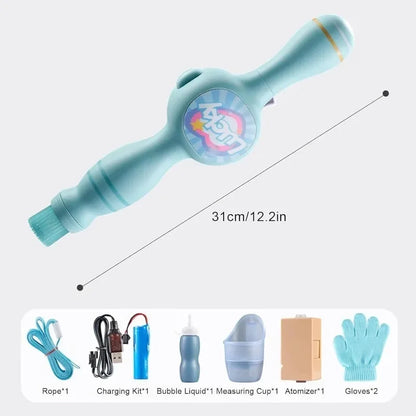 Smoke Bubble Machine & Fog Wand – Portable Magic Bubble Blower for Parties with Water Bottles