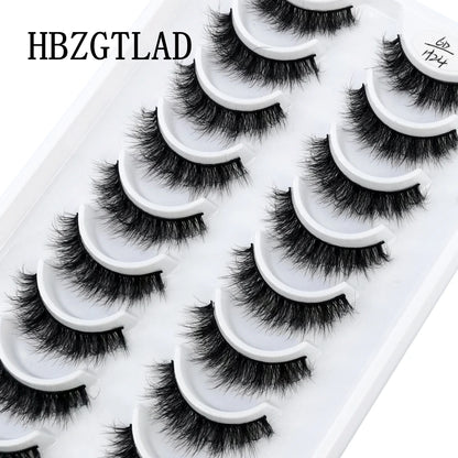 HBZGTLAD 10 Pairs 3D Faux Mink False Eyelashes – Natural Long Look Short Mink Lash Extensions for Makeup & Beauty