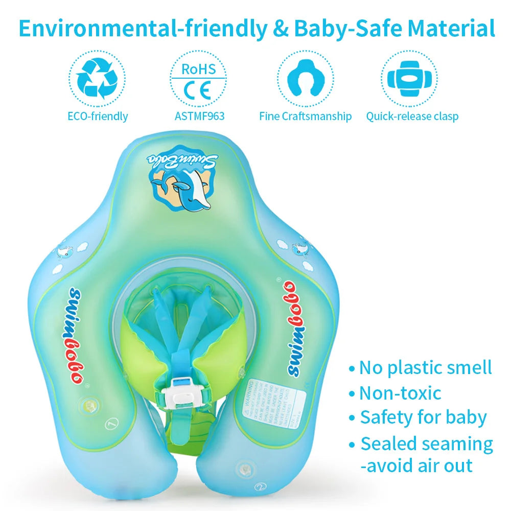 Baby Swimming Float with Canopy – Inflatable Infant Floating Ring, Kids Swim Pool Accessory, Summer Bathing Toy
