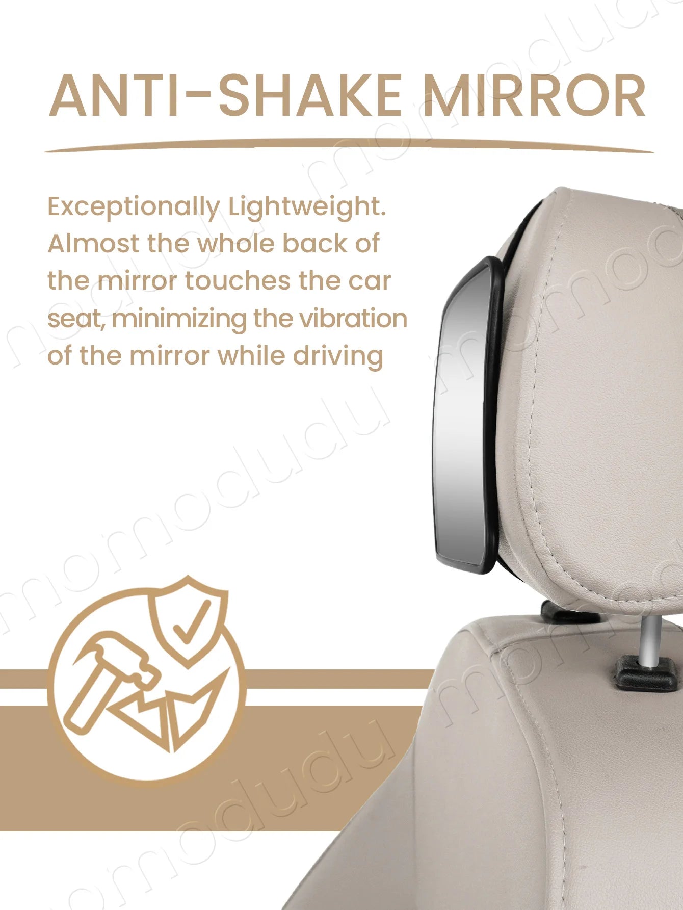 Shatterproof Baby Car Mirror - Crash Tested Rear Facing Infant Safety Mirror with Wide Clear View