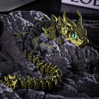 3D Printed Movable Dragon Fidget Toy – Rotatable Articulated Desktop Ornament & Gift for Kids & Adults