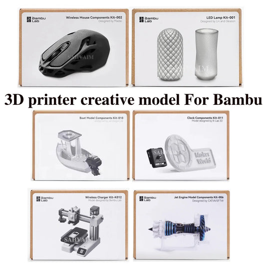 Bambu Lab 3D Printing DIY Creative Model – Wireless Mouse, Aviation Engine, LED Light Kit 001 for 3D Printer
