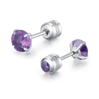 Medical Stainless Steel Crystal Zircon Ear Studs – Hypoallergenic Tragus & Cartilage Screw Piercing Earrings Jewelry