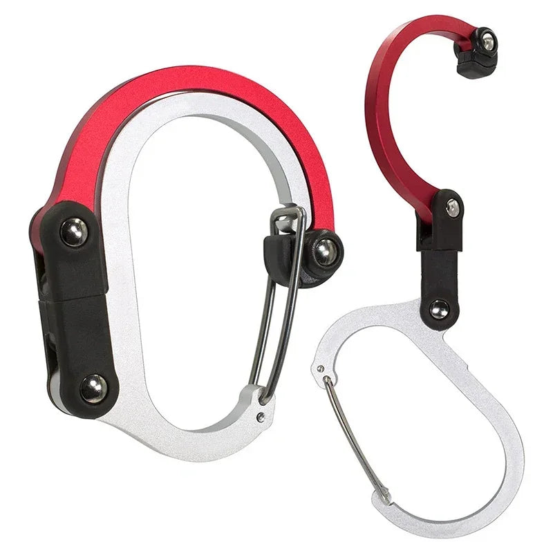360° Rotating Gear Clip Carabiner - Multifunctional Strong Buckle Hook for Camping, Hiking & Travel Backpacks
