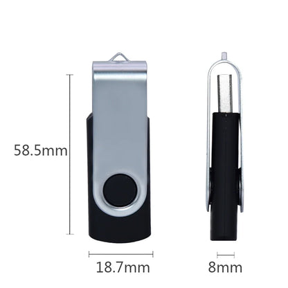 USB Flash Drive 2.0 Metal Swivel Pendrive – 16GB 32GB 64GB 128GB Portable Memory Stick