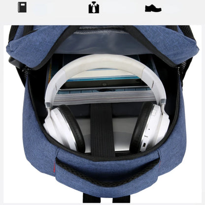 Classic Men's Waterproof Backpack - USB Charging, Large Capacity Travel and Laptop Bag for School and Casual Use