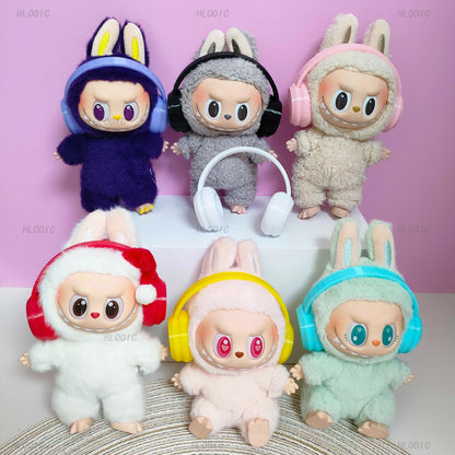 Labubu Doll Accessories — 17cm Fashion & 10cm Cotton Doll Macaron Color Earphones for Labubu Dolls