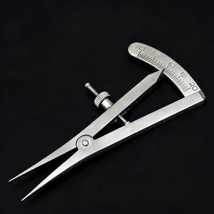 Dental Caliper Gauge Stainless Steel Dentist Measuring Ruler Tool – Curved & Straight Head Surgical Lab Instrument