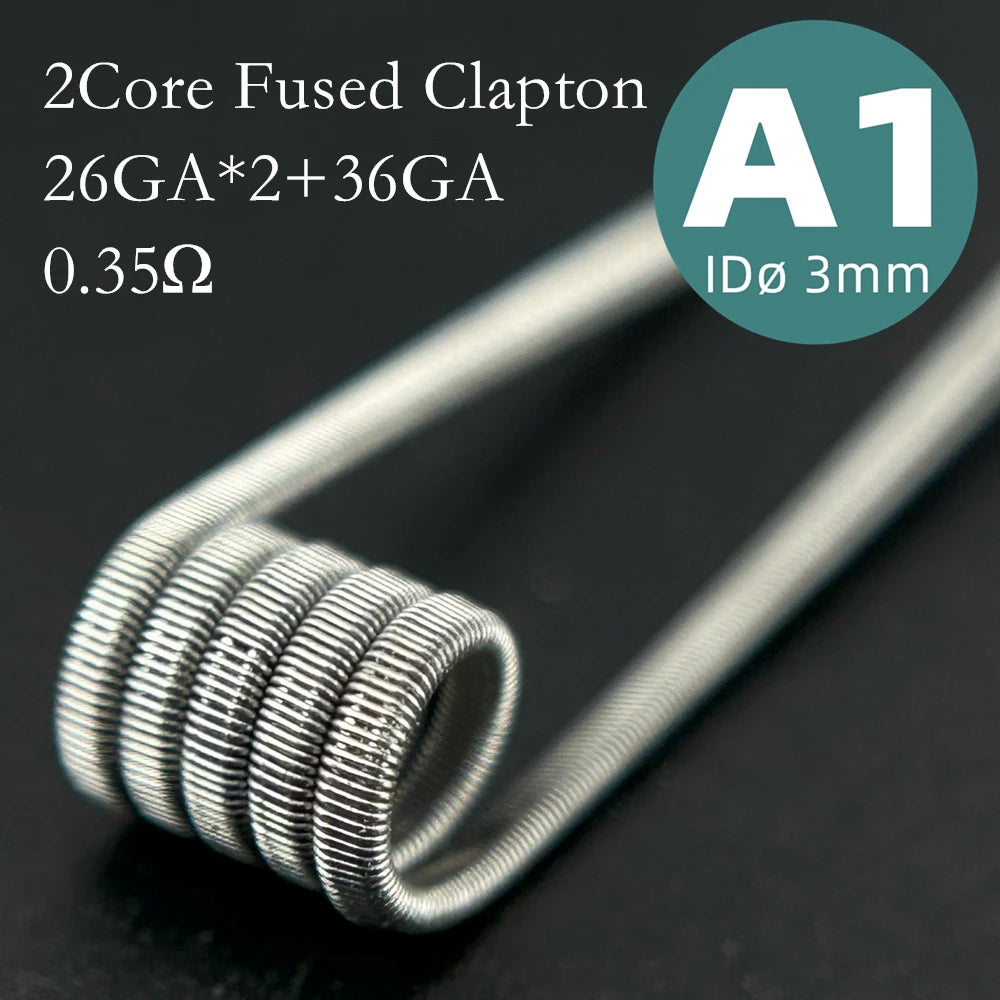 21-Pack PreMade 3mm Resistance Wire Coils — Jaw Clips, Springs, A1/SS316L/Ni80 for Vaping Builds
