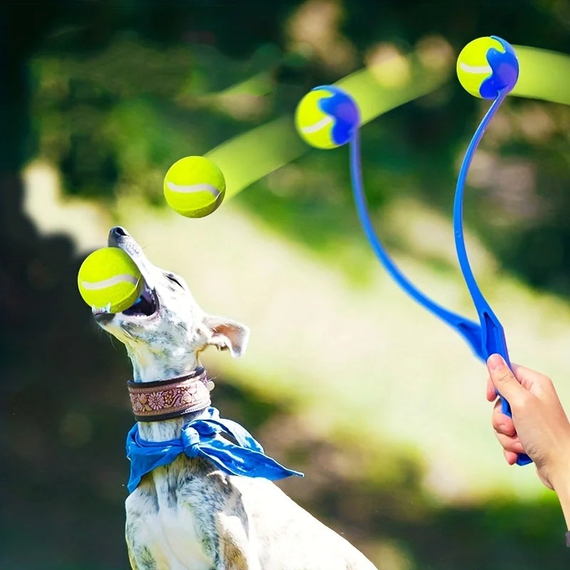 Pet Tennis Ball Launcher Stick - Durable Interactive Dog Ball Thrower for Outdoor Training & Exercise