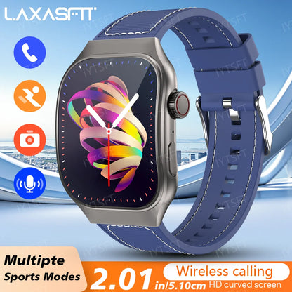 LAXASFIT 2.01-Inch Smart Watch - Bluetooth 5.3 HD Calling & Multiple Sports Modes for Men & Women