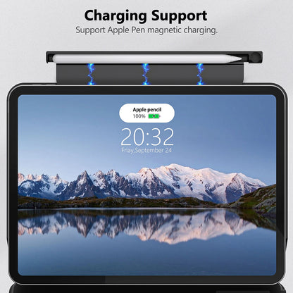 Smart Magic Keyboard Folio : Innovative Design for Apple with GOOJODOQ Magnetic Smart Folio - Includes Apple Pencil 1 & 2 Holder