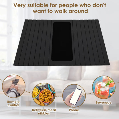 Wooden Sofa Arm Tray – Folding Design, Sturdy & Convenient Tray for Storage and Home Use