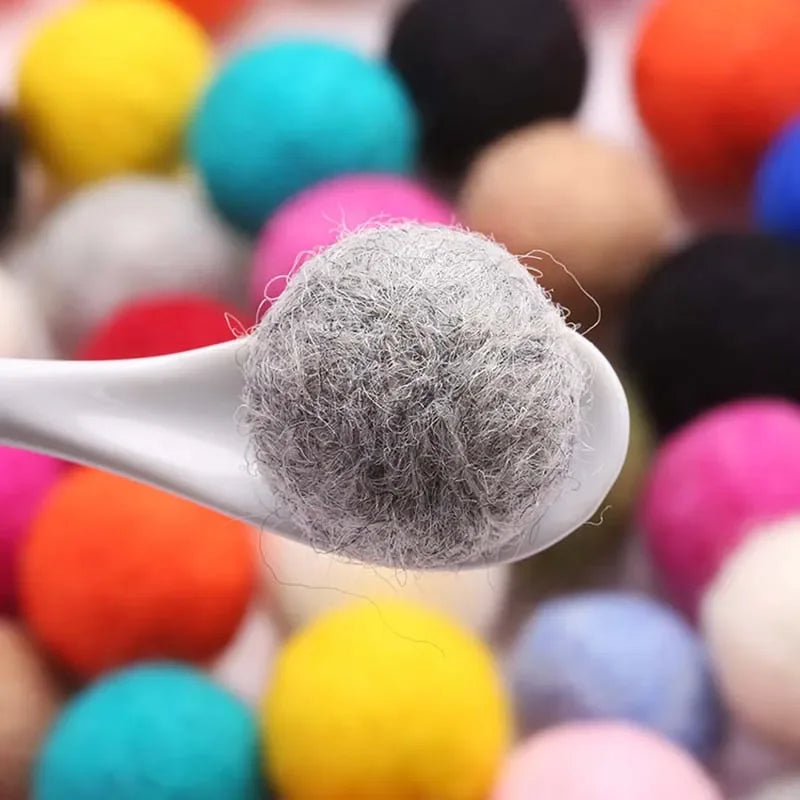 Round Wool Felt Balls - 20mm Mixed Color Pom Poms for DIY Crafts Home Decoration 10pcs Pack
