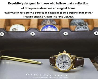 6-Slot Watch Travel Case – PU Leather Organizer Roll for Men & Women, Watch Display Storage Case