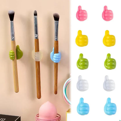 Hand-shaped Rubber Glasses Holder: Self-Adhesive Mini Hook for Cable, Power Cord, Charging Line - Car Storage Organizer & Decorative Gadget