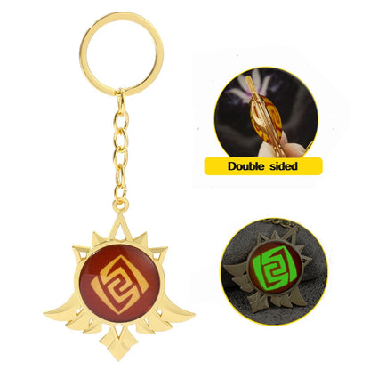 Genshin Impact Venti Eye Keychain 1:1 – Luminous Anime Cosplay Key Ring Backpack Pendant Gaming Accessories Gift