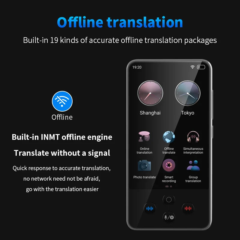 S85 Pro Language Translator Device – 4” Screen, 138 Languages, Offline Voice & Video Translation, 8GB Storage, 2000mAh Battery