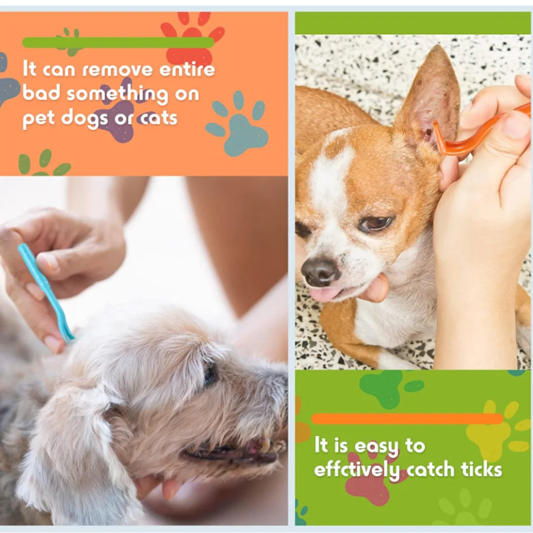 3PCS Pet Flea & Tick Remover Tool Set – Stainless Steel Lice, Worm & Insect Clamps for Cats & Dogs Grooming Care