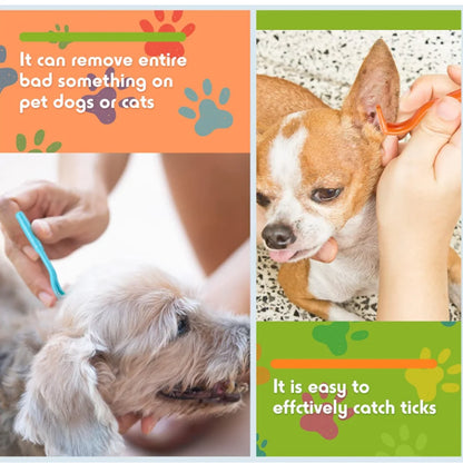 3PCS Pet Flea & Tick Remover Tool Set – Stainless Steel Lice, Worm & Insect Clamps for Cats & Dogs Grooming Care