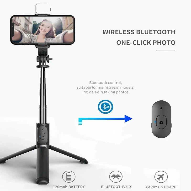 VRIG TP-08 TP-06 Aluminum Alloy Tripod Selfie Stick – 360° Rotatable with Cold Shoe Mount & 1/4" Screw, 1.5kg Load Capacity