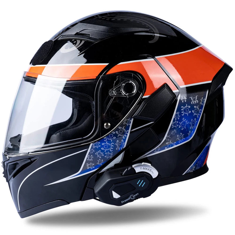 FreedConn Motorcycle Helmet Headset Intercom - Bluetooth Music, FM, Waterproof Moto Helmet Earphones & Intercom System