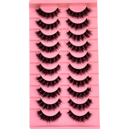 5/10 Pairs 3D Mink False Eyelashes – Wispy Handcrafted Full Strip Short Natural Lashes for Makeup