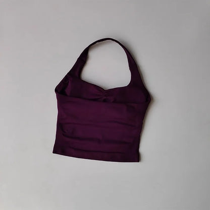 Women’s Halter Yoga Sports Vest – Shockproof High Support Fitness Bra for Running, Pilates & Workout, Beautiful Back Activewear Top