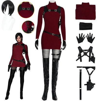 Resident Evil 4 Ada Wong Cosplay Costume - Horror Game Movie Outfit for Halloween, Comic Con & Stage Events