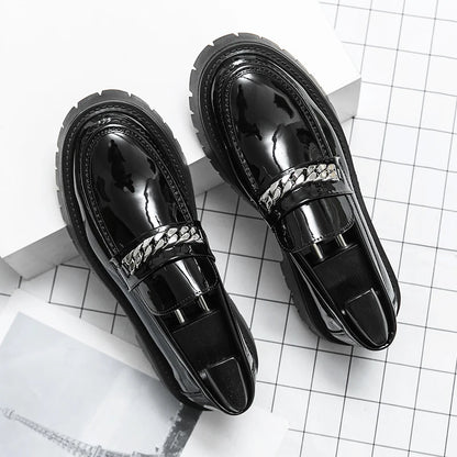 Men’s Classic Leather Dress Shoes - British Style Pointed Toe Business Wedding & Casual Footwear