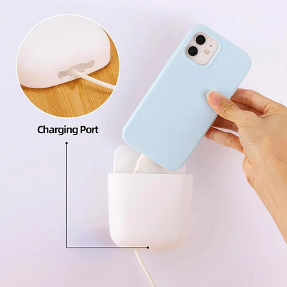 2PCS Wall-Mounted Storage Box – Phone Charging Plug & Remote Control Organizer Rack for Home Use