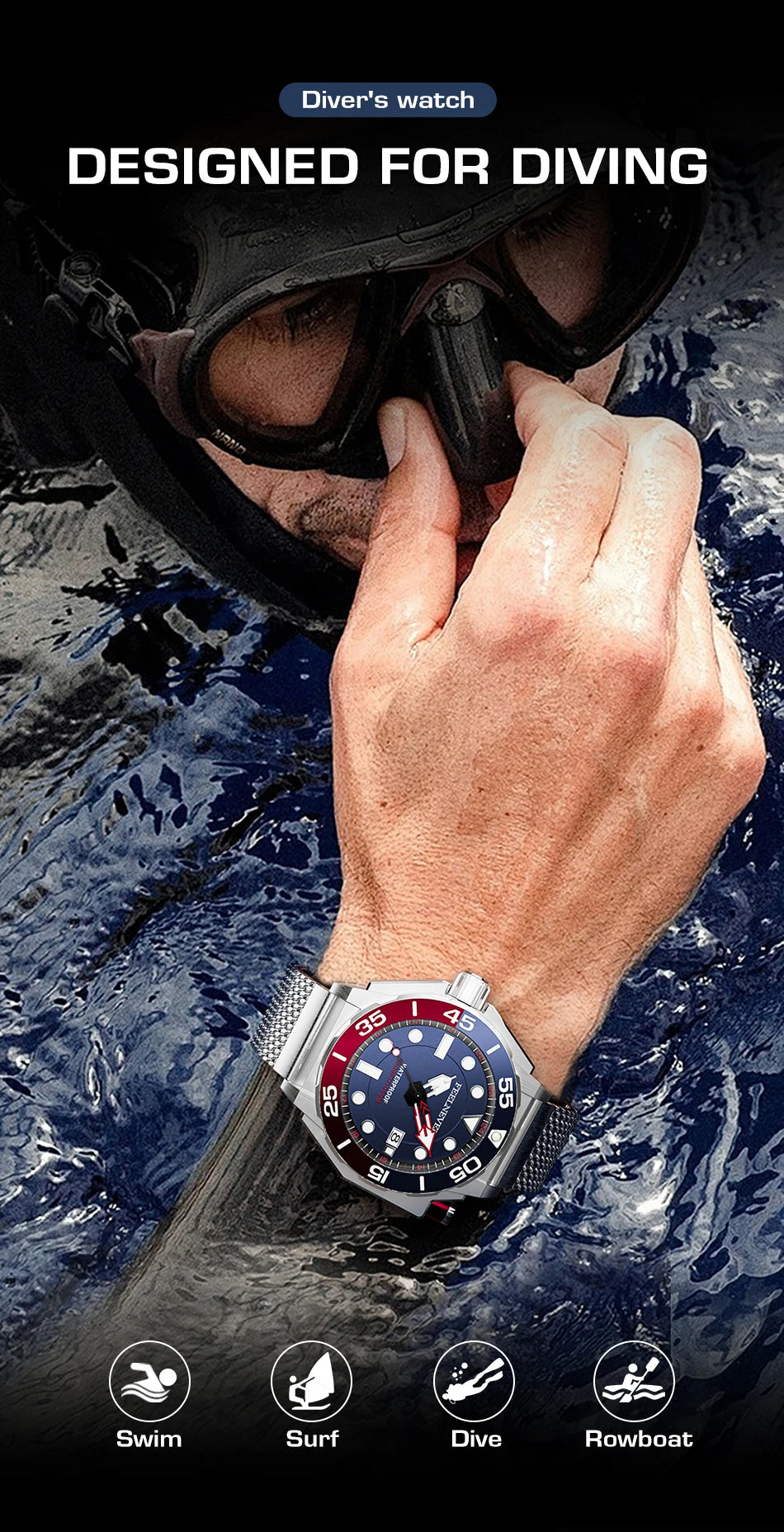 FeelNever Luxury Automatic Watch for Men – Fashion Business & Military Mechanical Waterproof Wristwatch