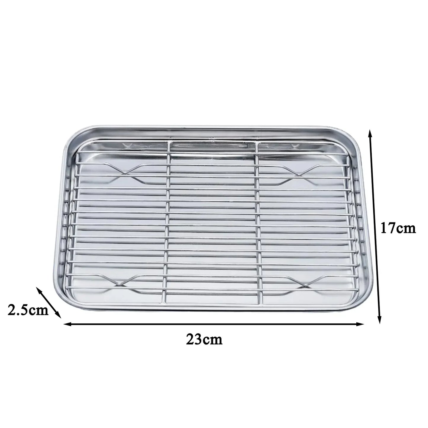 Stainless Steel Baking Tray with Removable Cooling Rack – Non-Toxic Oven & BBQ Sheet Pan, Dishwasher Safe