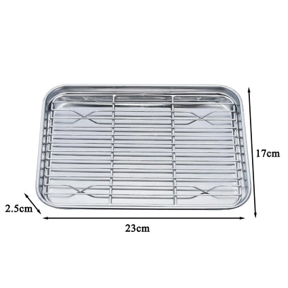 Stainless Steel Baking Tray with Removable Cooling Rack – Non-Toxic Oven & BBQ Sheet Pan, Dishwasher Safe
