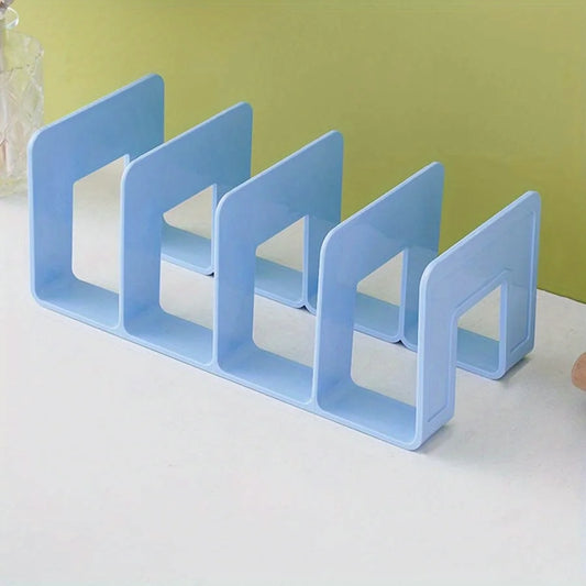 Desktop Bookshelf Storage Divider, Transparent Acrylic Bookend Shelf, Desk Storage Organizer for Books and Office Supplies