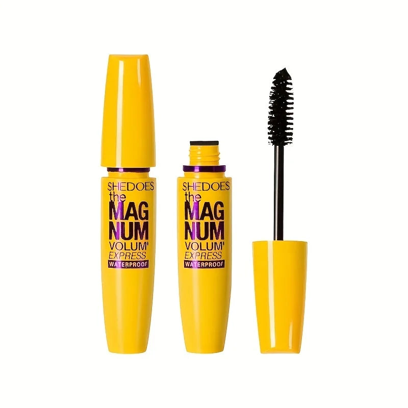 4D Black Fiber Mascara - Waterproof Eyelash Thickening, Lengthening & Curling Makeup