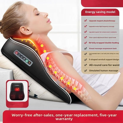 Electric Shiatsu Neck & Back Massager Pillow with Heating & Vibration – Manufacturer Direct Cervical Traction Body Massager for Car