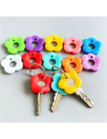 8-Piece Color-Coded Key Covers - Durable Key Protection Cases for Home, Office & Keychains